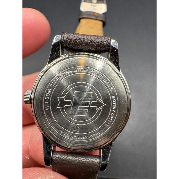 Vtg Timex Expedition Watch Women's 26mm Indiglo WR 50M Brown Leather Strap - Picture 8 of 8